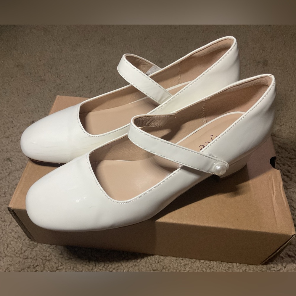 White Mary Jane Heels